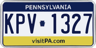 PA license plate KPV1327