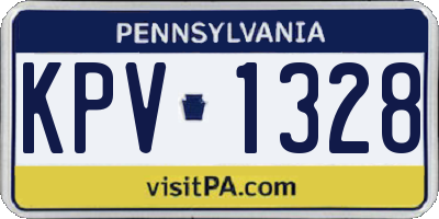 PA license plate KPV1328