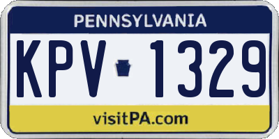 PA license plate KPV1329