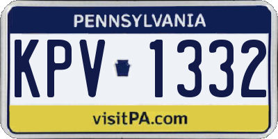 PA license plate KPV1332