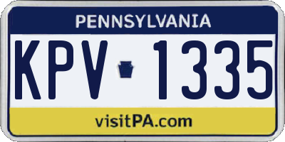 PA license plate KPV1335