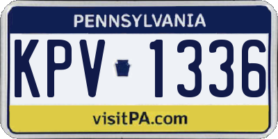 PA license plate KPV1336