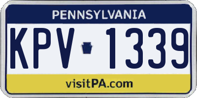 PA license plate KPV1339