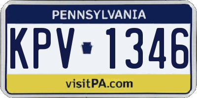 PA license plate KPV1346