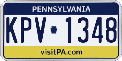 PA license plate KPV1348