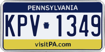 PA license plate KPV1349