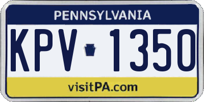 PA license plate KPV1350