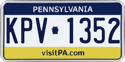 PA license plate KPV1352