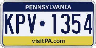 PA license plate KPV1354