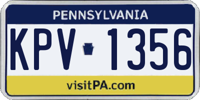 PA license plate KPV1356