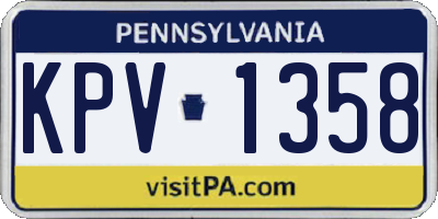 PA license plate KPV1358
