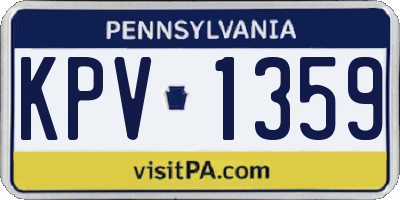 PA license plate KPV1359