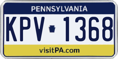 PA license plate KPV1368