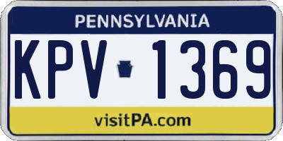 PA license plate KPV1369