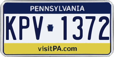 PA license plate KPV1372