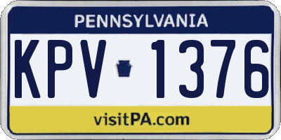 PA license plate KPV1376