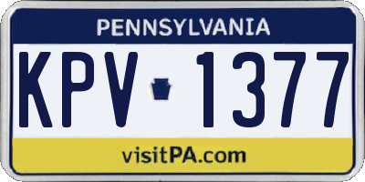 PA license plate KPV1377