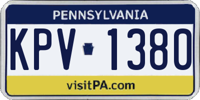 PA license plate KPV1380