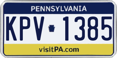 PA license plate KPV1385