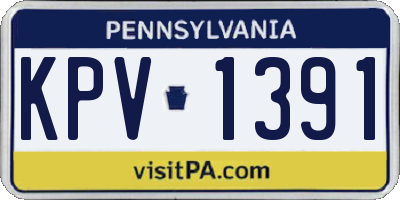 PA license plate KPV1391