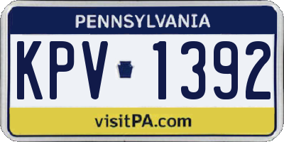 PA license plate KPV1392