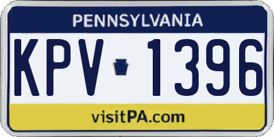 PA license plate KPV1396