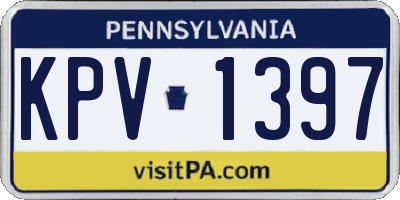 PA license plate KPV1397