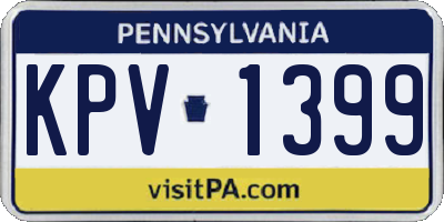 PA license plate KPV1399