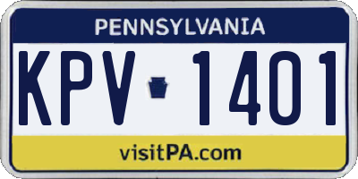 PA license plate KPV1401