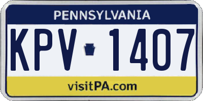 PA license plate KPV1407