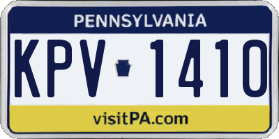 PA license plate KPV1410