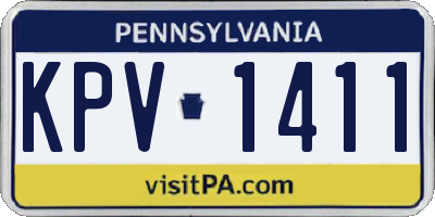 PA license plate KPV1411