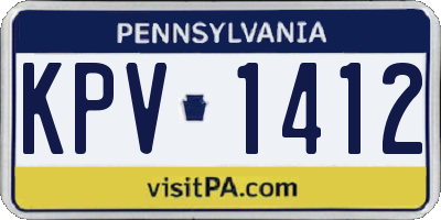PA license plate KPV1412