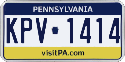 PA license plate KPV1414