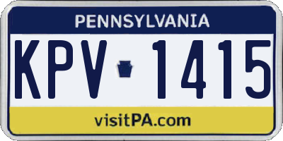 PA license plate KPV1415