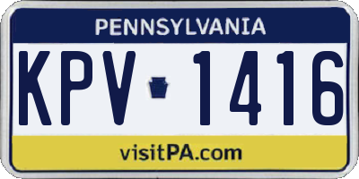 PA license plate KPV1416
