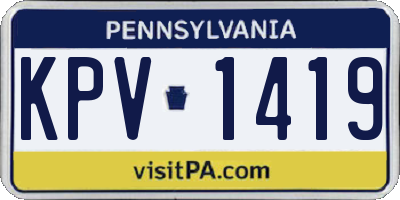 PA license plate KPV1419