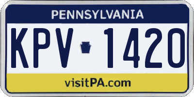 PA license plate KPV1420