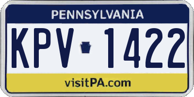 PA license plate KPV1422