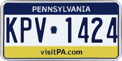 PA license plate KPV1424