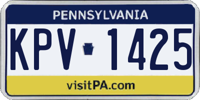 PA license plate KPV1425
