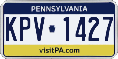 PA license plate KPV1427
