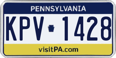 PA license plate KPV1428