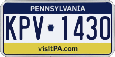 PA license plate KPV1430