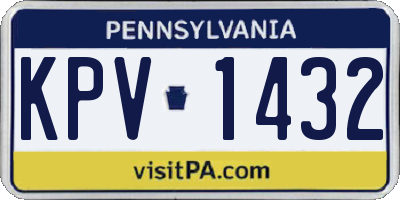 PA license plate KPV1432