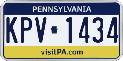 PA license plate KPV1434