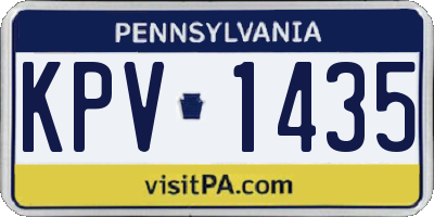 PA license plate KPV1435