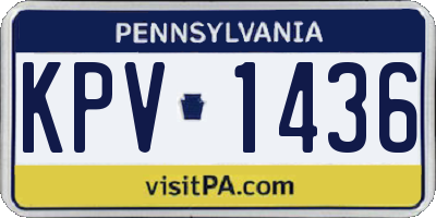 PA license plate KPV1436