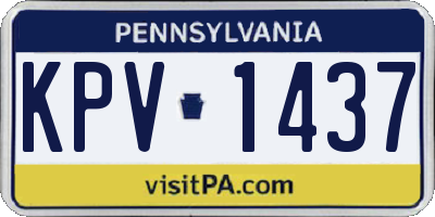 PA license plate KPV1437