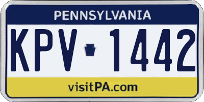PA license plate KPV1442